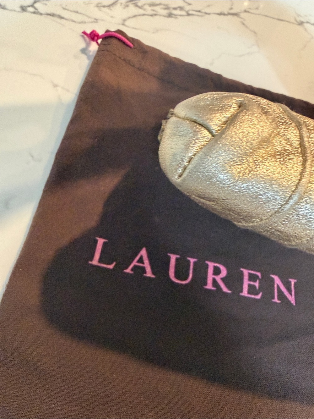 Vintage Lauren Merkin "Eve" convertible leather clutch in champagne gold - Picture 9 of 9